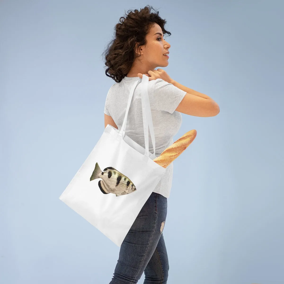 White and Black Fish Tote Bag