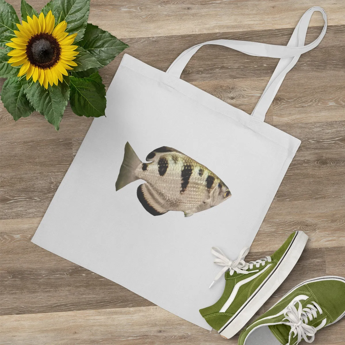 White and Black Fish Tote Bag