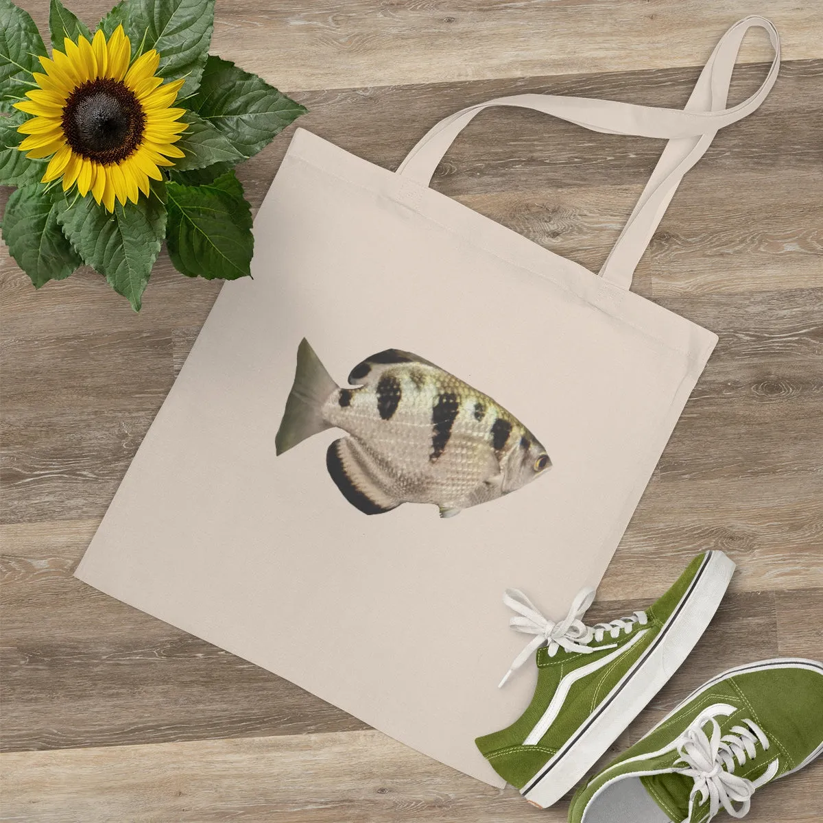 White and Black Fish Tote Bag